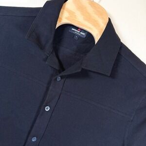 American Giant Mens Horizon Button Up Shirt Large Black Relaxed Fit Classic NWOT